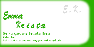 emma krista business card